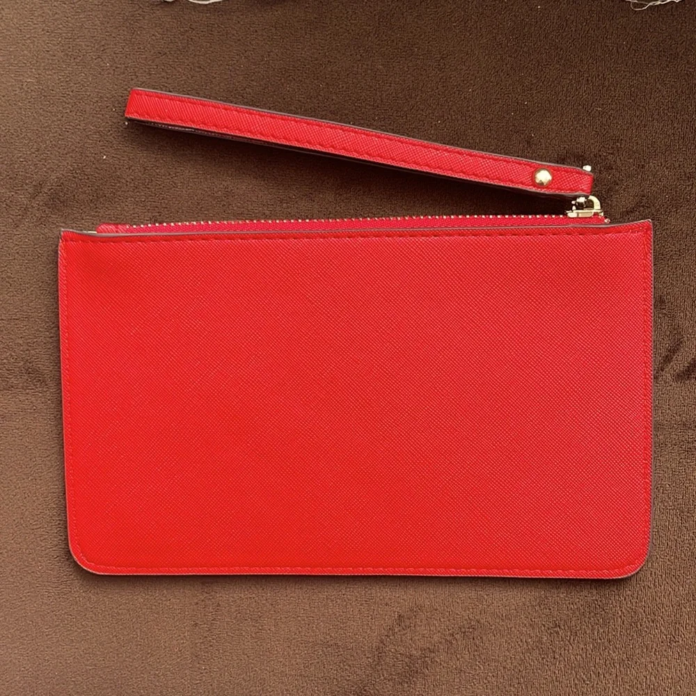 NWOT Kate Spade Red Wristlet Polka Dot Lining
